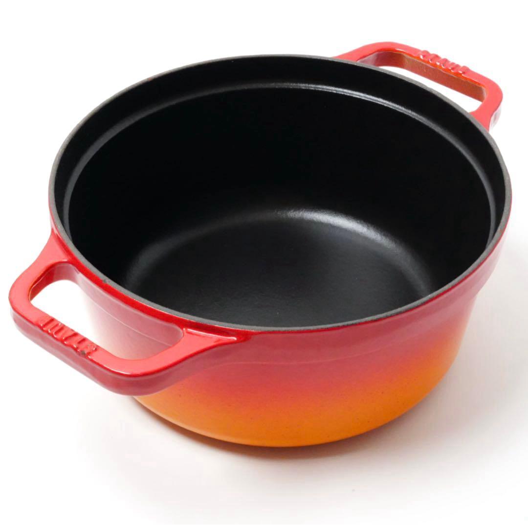 希少】ストウブ ピコココット ラウンド 22cm オレンジ ビンテージ