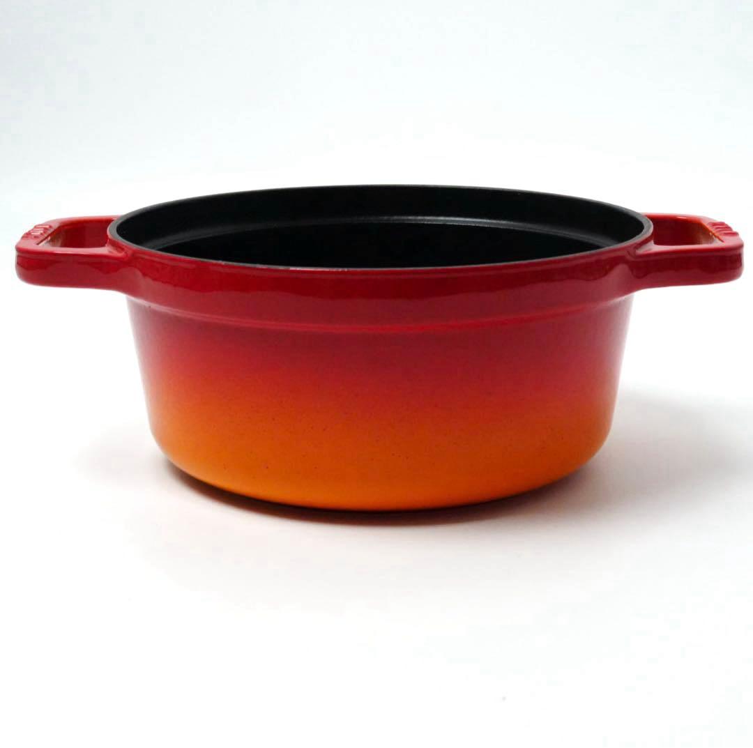 希少】ストウブ ピコココット ラウンド 22cm オレンジ ビンテージ