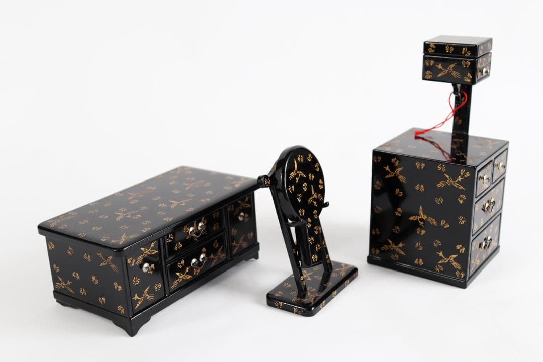 雛道具 京人形 田中彌 蝶鳥蒔絵 鏡台 針箱 京都 田中弥 共箱 - メルカリ