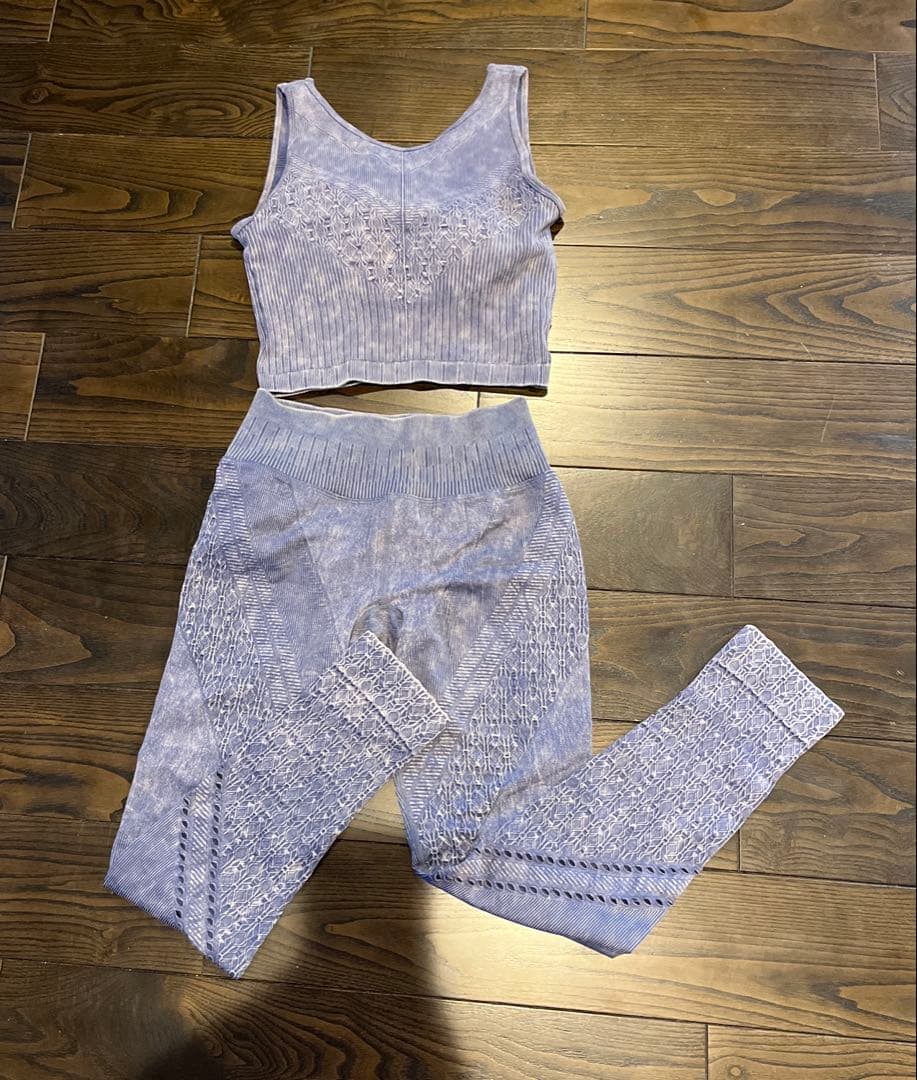 SUKALA トップス&レギンス　 Sサイズ SUKALA】カップ付きTee＆レギンスセットアップ(XSサイズ ブラウン