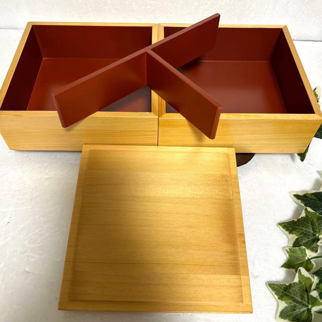 未使用 銘木木曽ひのき 檜 天然木 二段重箱 お正月 趣味の工芸 - メルカリ