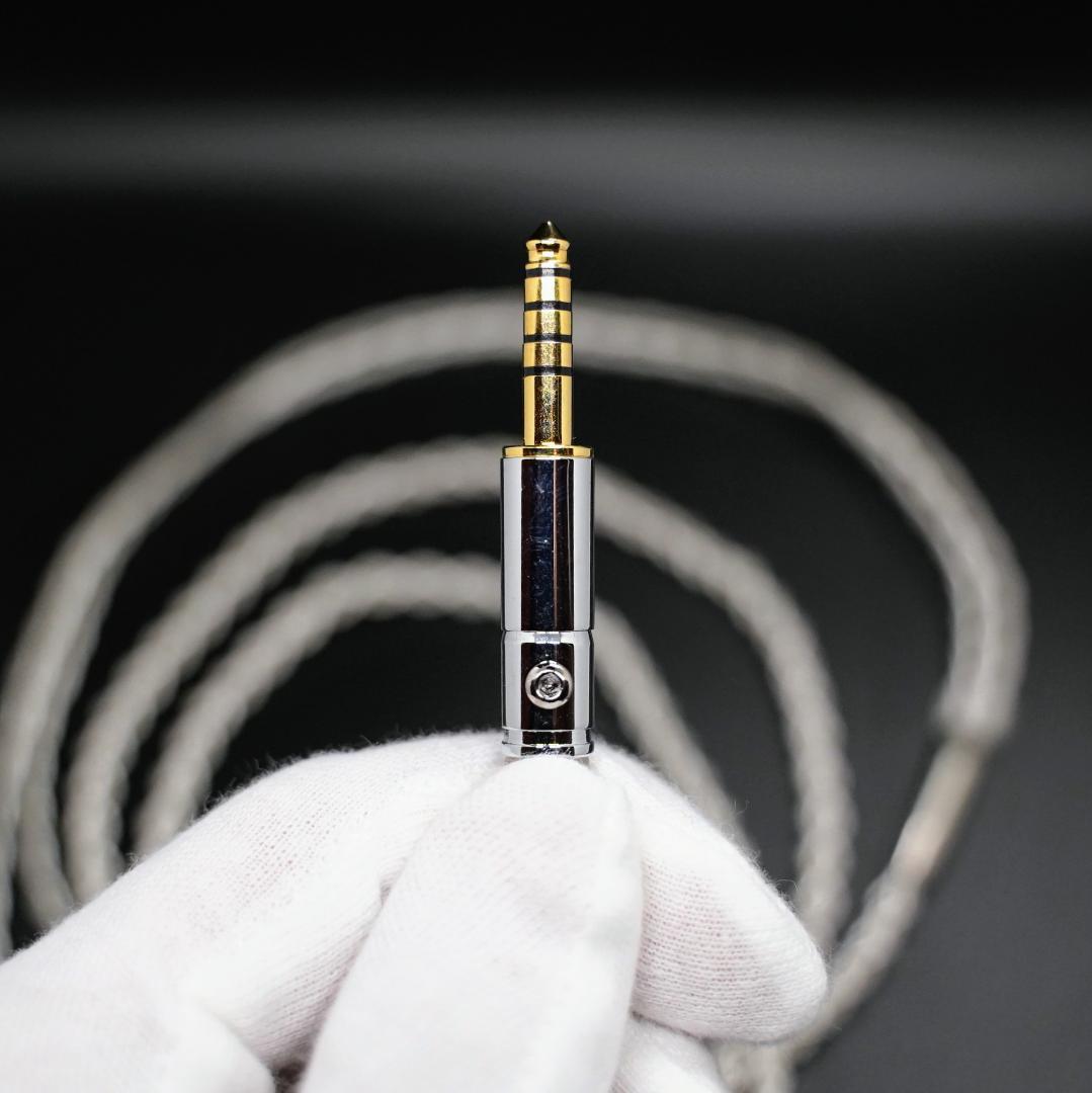 【1点のみ】7N粒子単結晶銅銀メッキ リッツ構造ケーブルIE900 4.4mm