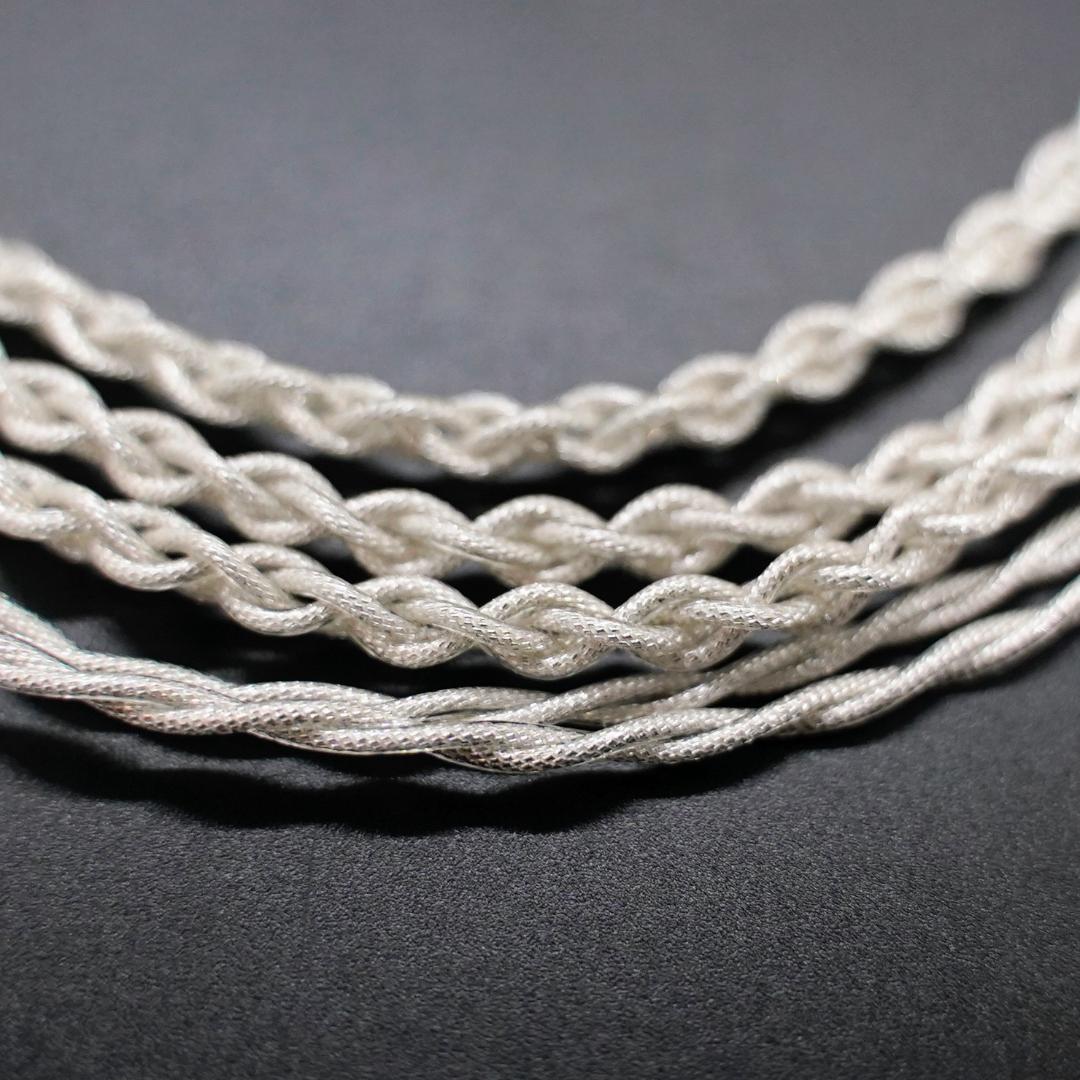 【1点のみ】7N粒子単結晶銅銀メッキ リッツ構造ケーブルIE900 4.4mm