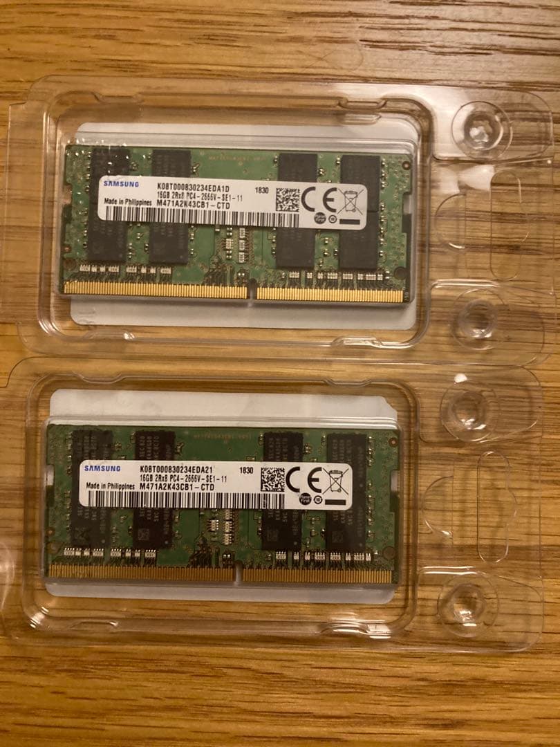 SAMSUNG DDR4-2666 32GB(16GBx2枚) Samsung 32GB (2x16GB) DDR4 2666MHz PC4-21300 (PC4-2666V) CL19