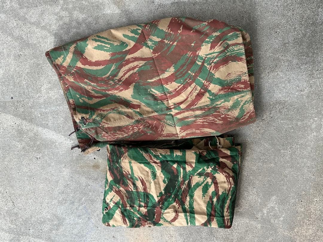 軍幕　フランス軍パップテント シェルターハーフ　リザードカモ　2枚セット 楽天市場】フランス軍 トライアングル テントシート リザードカモ