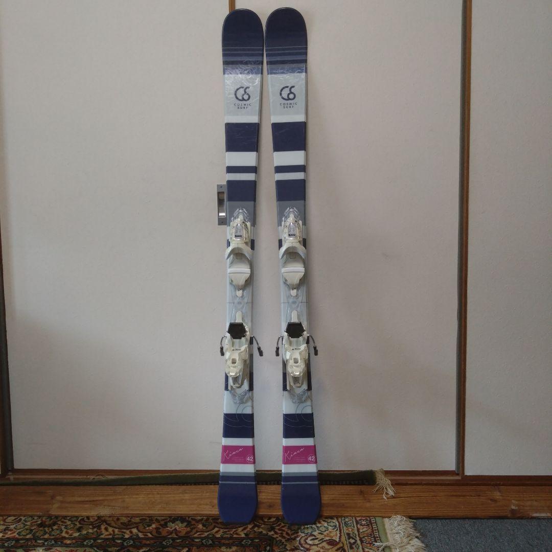 スキー板　COSMIC SURF KIARA×142cm スワロー スキー 2点セット レディース COSMICSURF 19-20 KIARA Nv-Wt