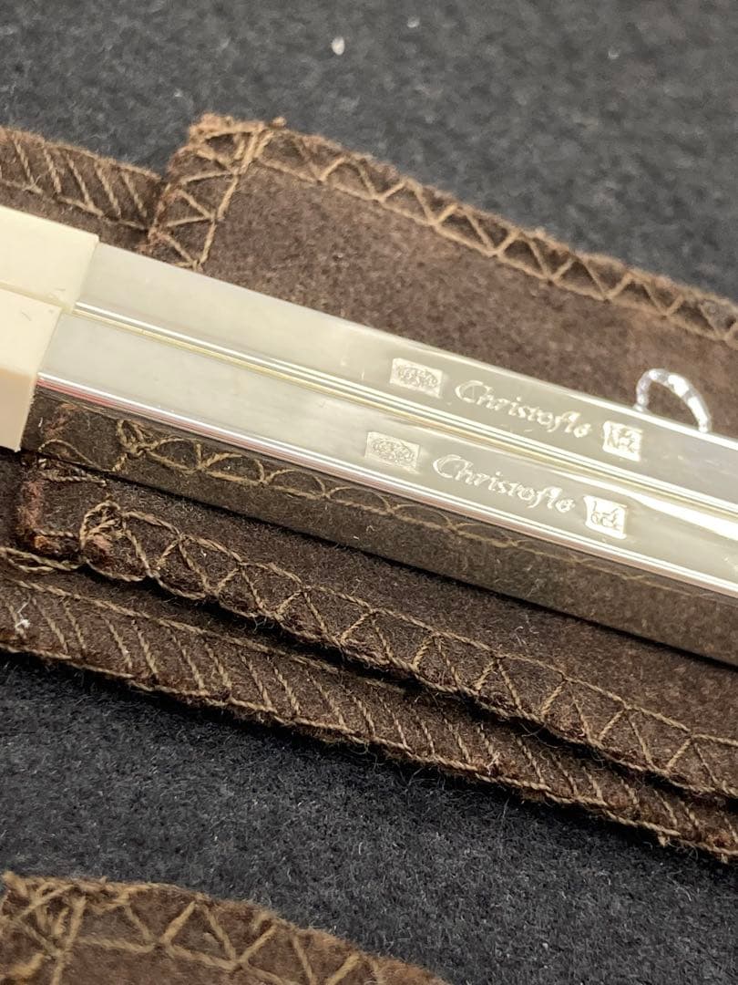 美品】Christofle クリストフル 高級箸セット ピンク白