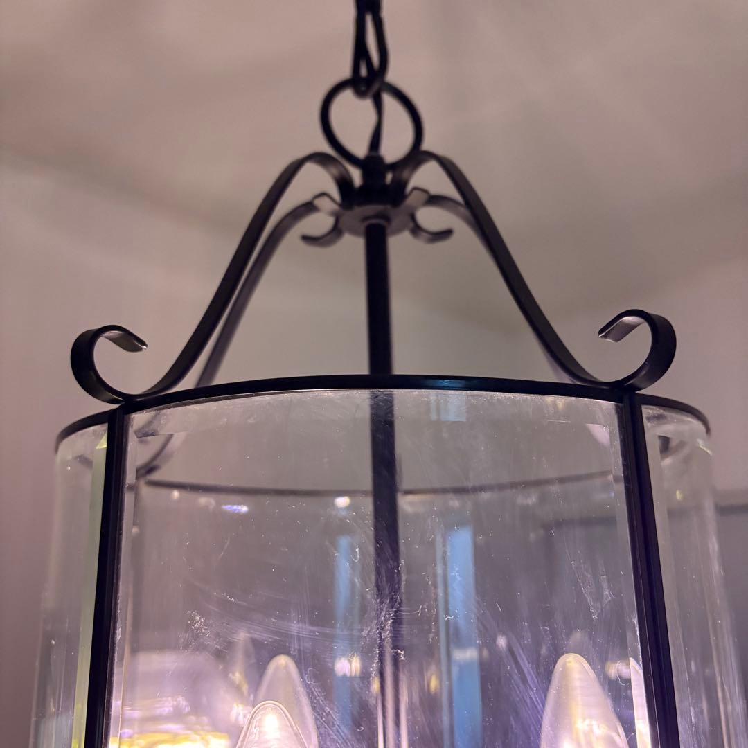 ☆ディクラッセ☆トルド 3灯 アールデコ シャンデリア アイアン ガラス