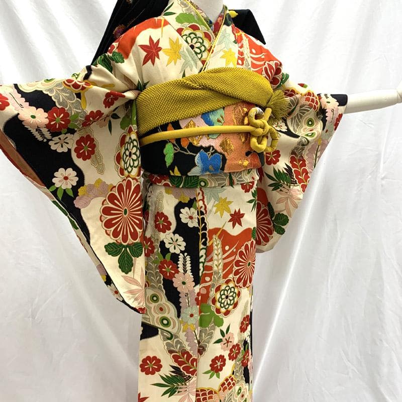 503aj16□卒業式 十三参り ジュニア アンティーク着物&六通袋帯□良好