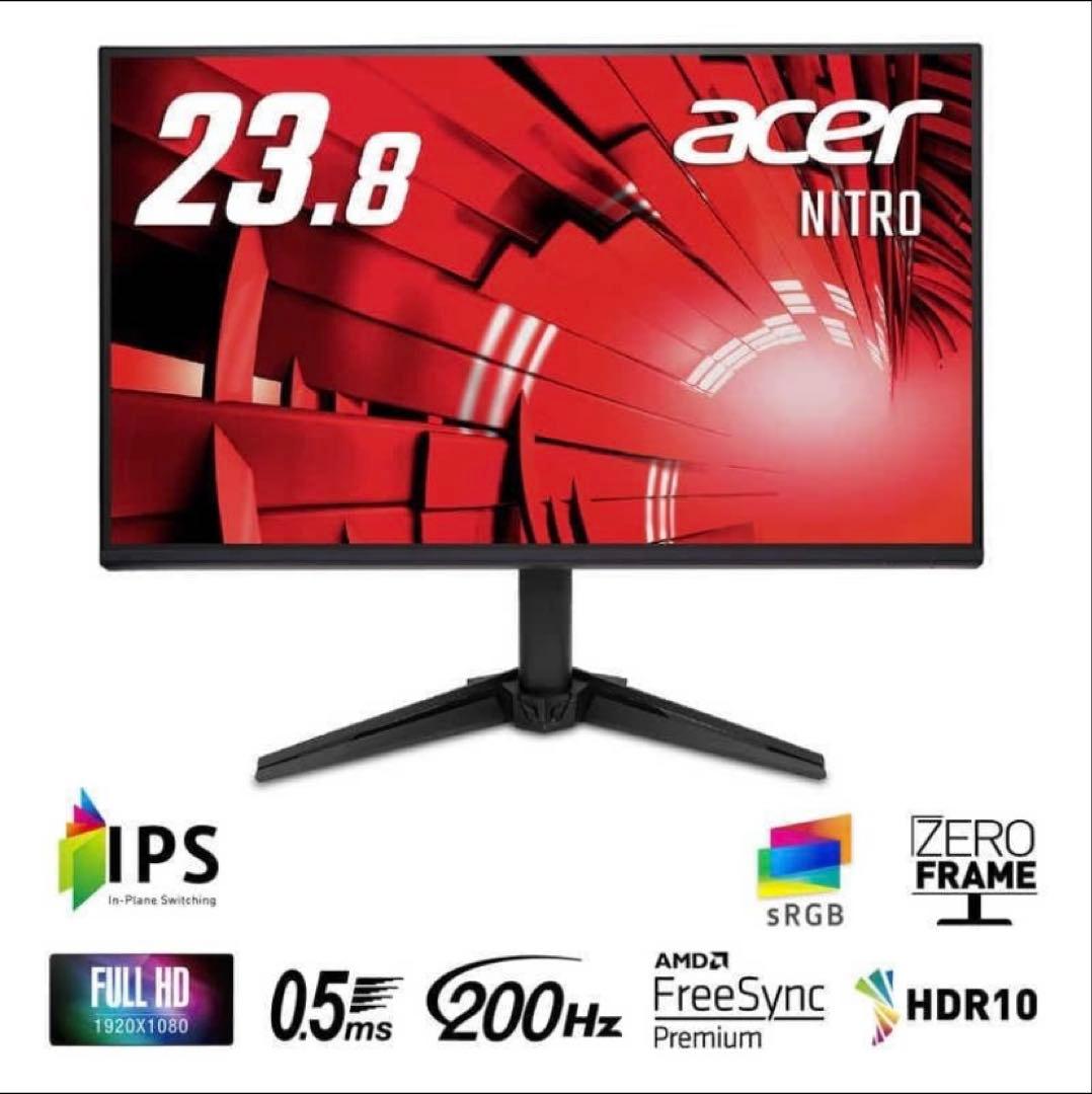 【新品】ACER エイサー　23.8型 /フルHD /ワイド　ゲーミングモニター エイサー、フルHD・240Hz駆動に対応した23.8型/27型ゲーミングモニター