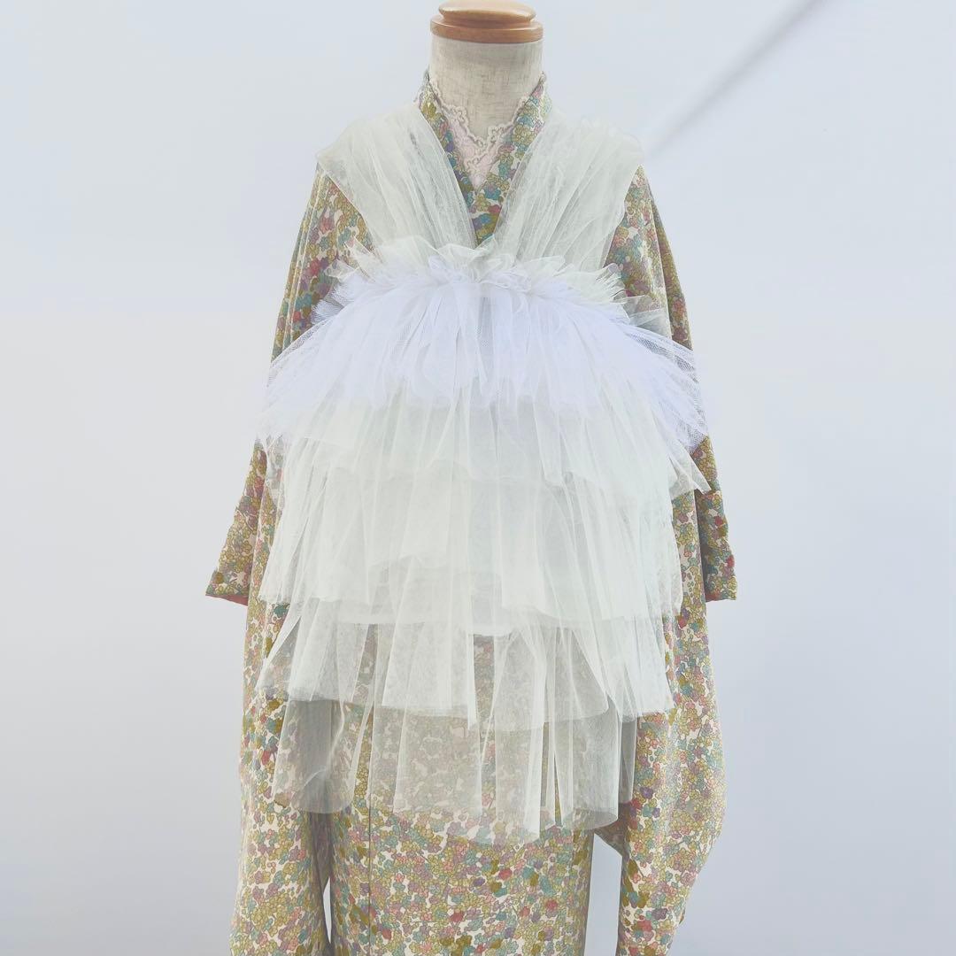 被布エプロン【ミルクホワイト】被布ドレス チュール被布 被布 七五三