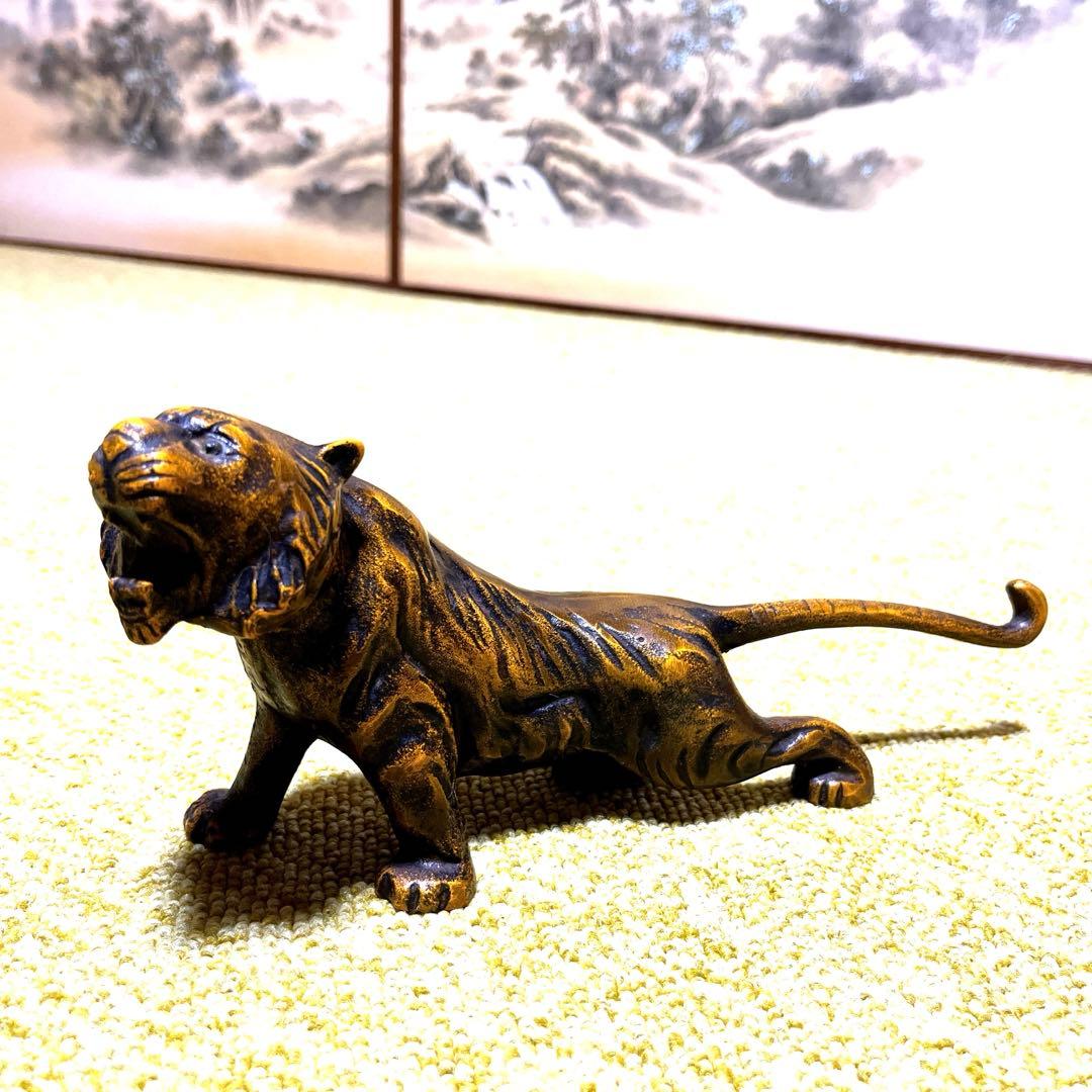 虎 ブロンズ 骨董品 トラ オブジェ タイガー - メルカリ