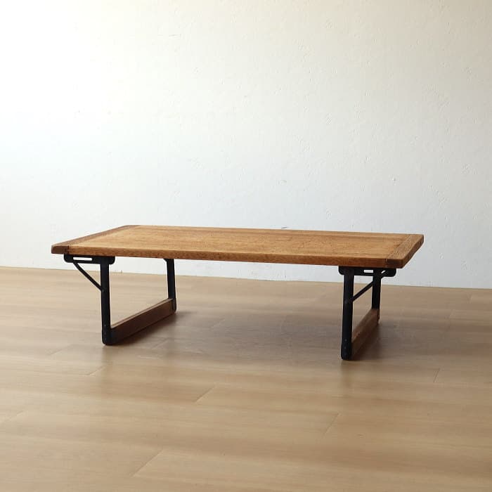 アンティーク ラワン材 折り畳み ローテーブル ちゃぶ台 古家具 レトロ r-051324_1.jpg