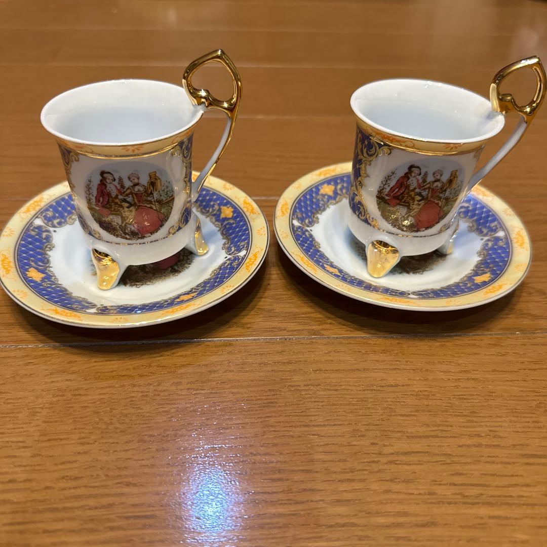 西洋 アンティーク デミタス カップ&ソーサー 2客セット - メルカリ