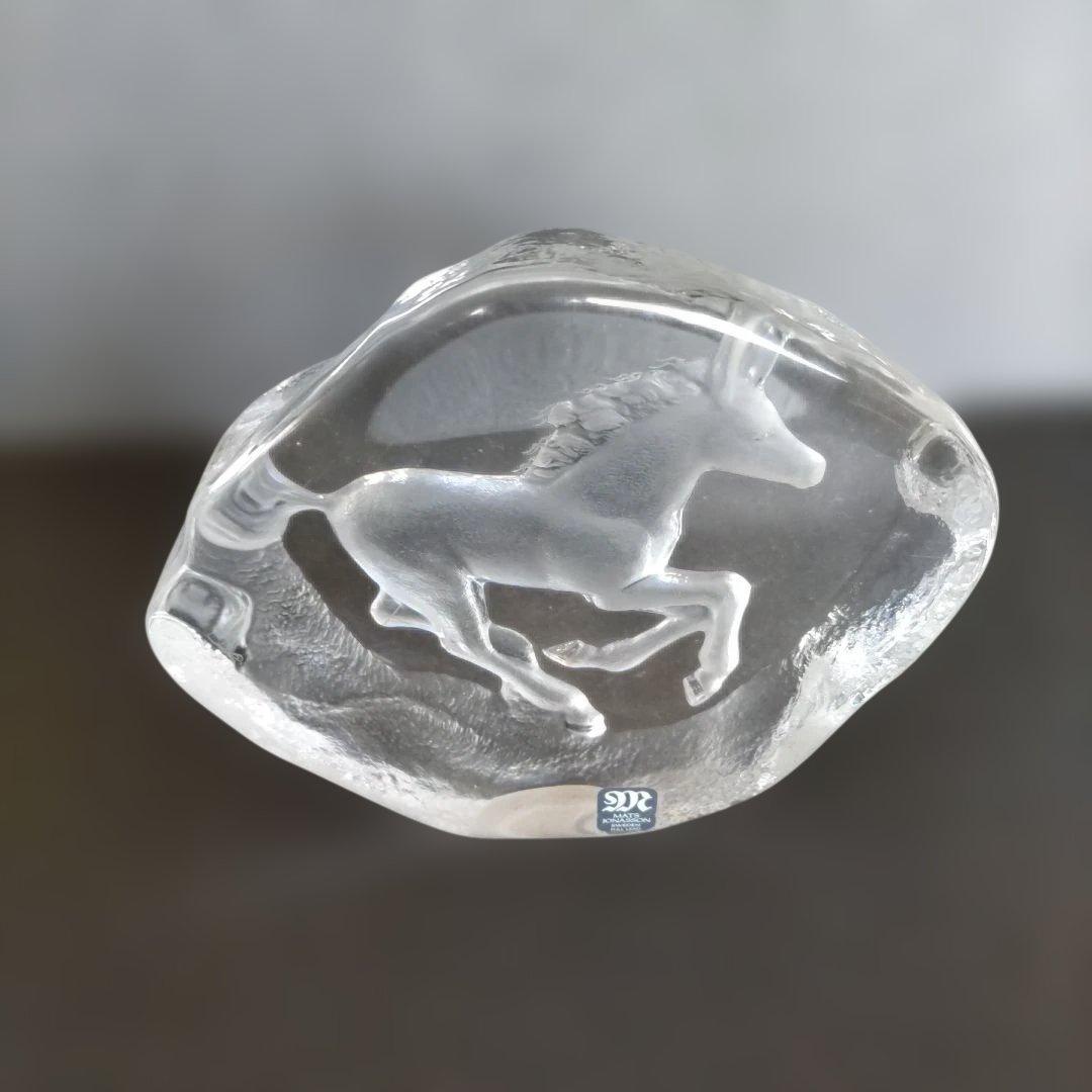 マッツジョナサン MATS JONASSON クリスタルガラス 干支 置物 馬