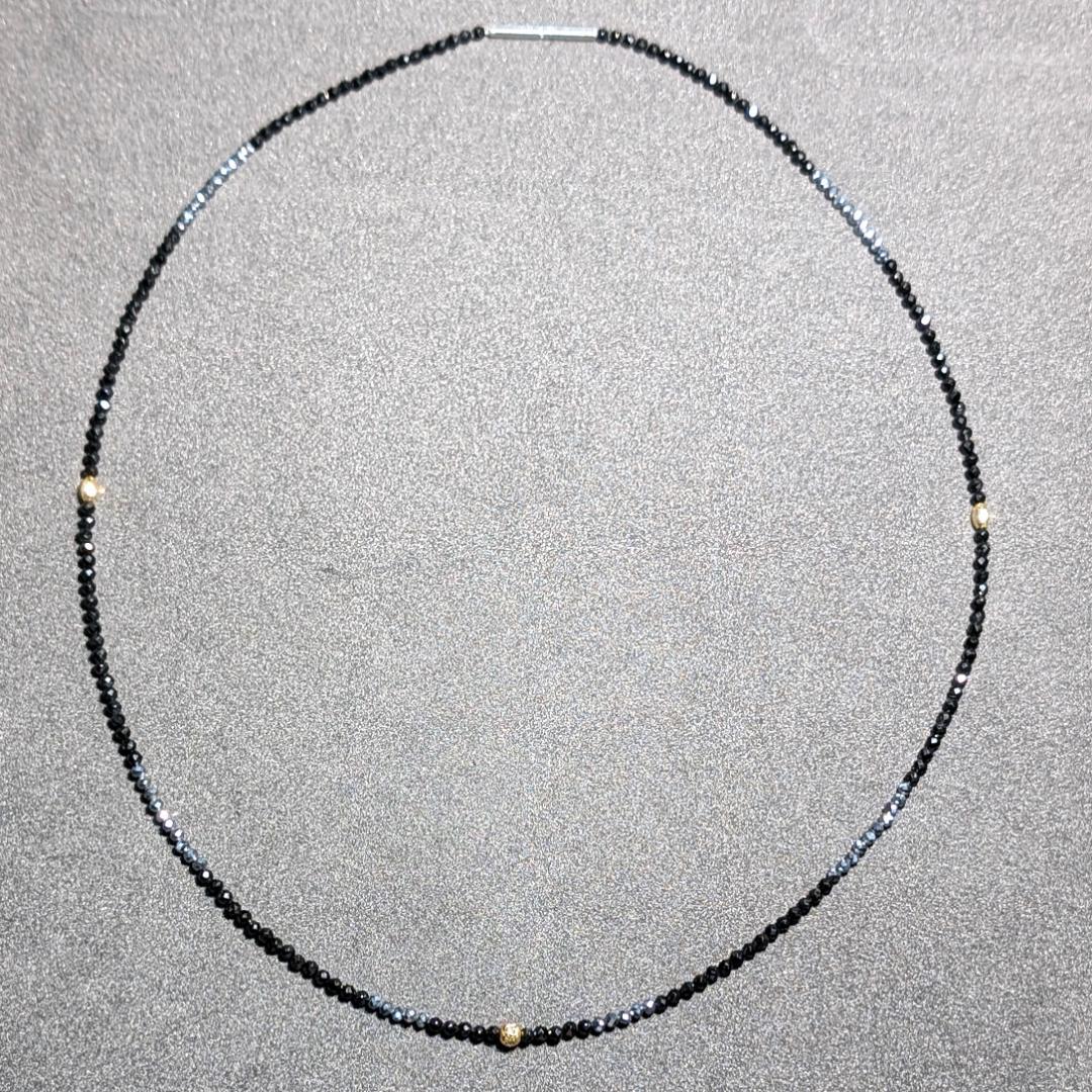 重厚な美しさとパワーを兼ね備えた K18ゴールド×テラヘルツ×スピネルネックレス 3/5はスーパー開運日！！K18WG ホワイトゴールド（マルチ＆ナツメ