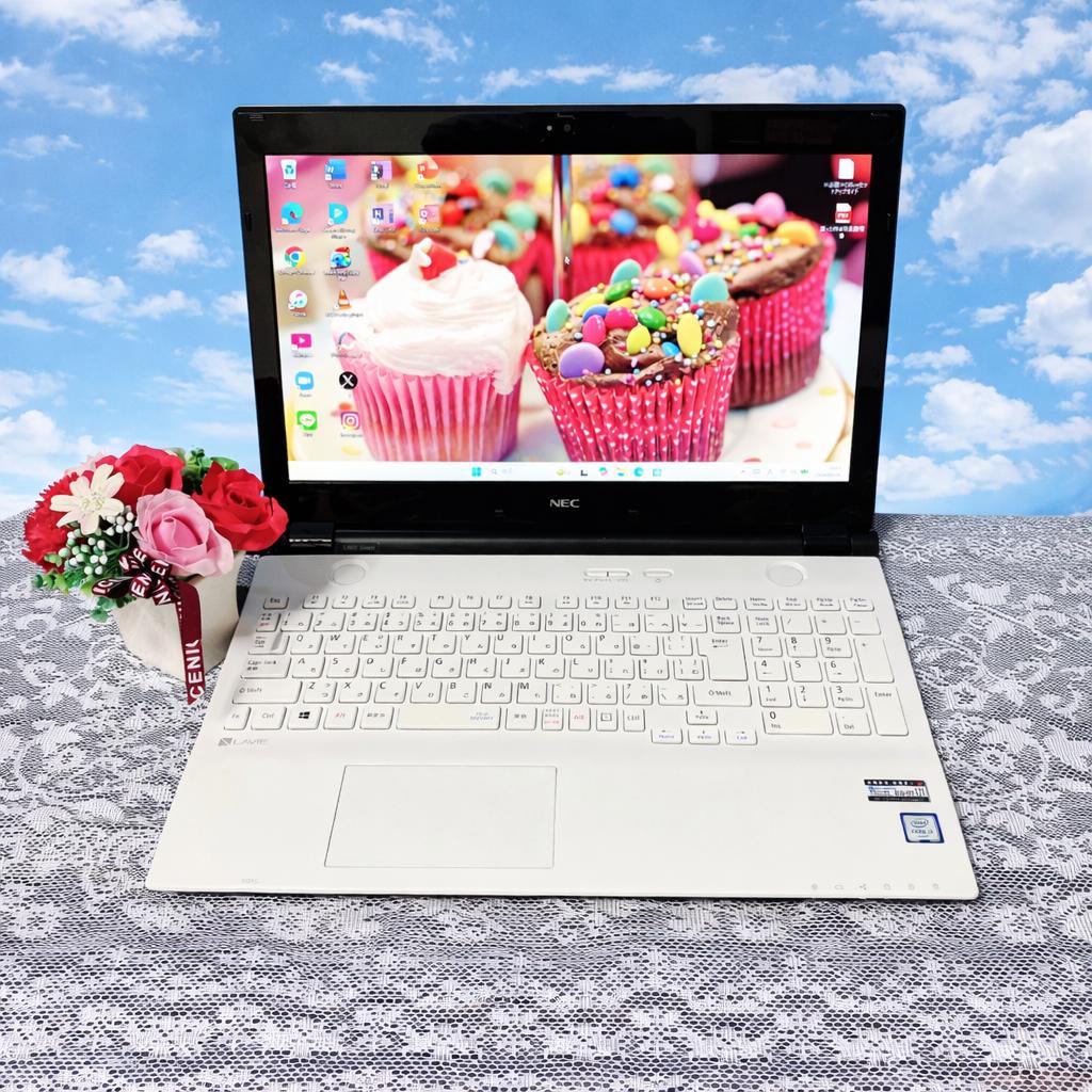 新品メモリ8GB✨大容量1TB❣NECノートパソコン 白 ブルーレイ カメラ