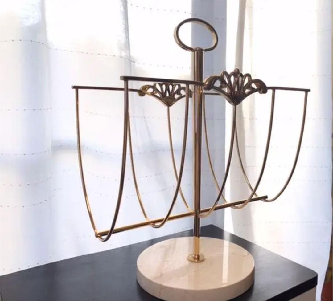 マガジンラック 大理石 メタル 輸入家具 輸入雑貨 送料込み