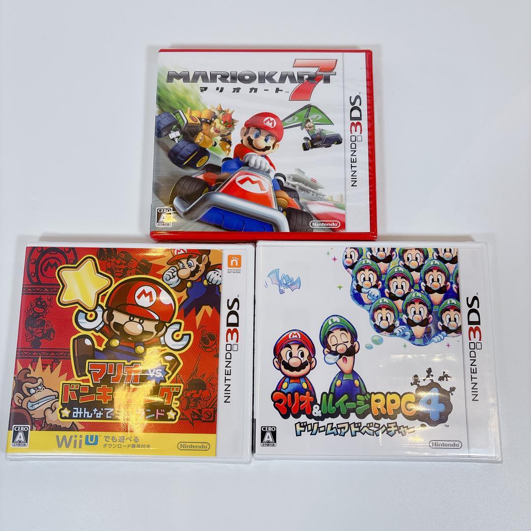 新品未開封】3DS マリオ 3点豪華セット マリオカート7 ルイージRPG4
