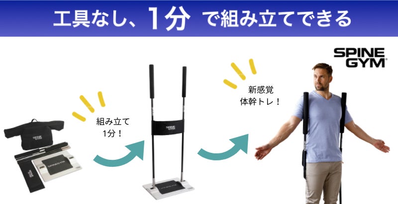 組み立て1分、7cmの隙間に収納できる！立ったまま体幹を鍛える新感覚の
