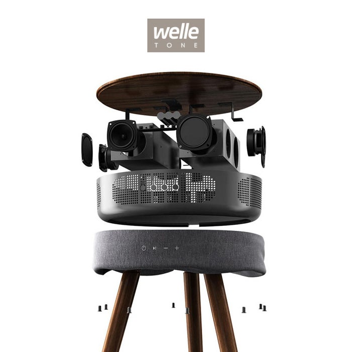 スマホ充電もOK！360°スピーカー機能付きサイドテーブル「Mellow