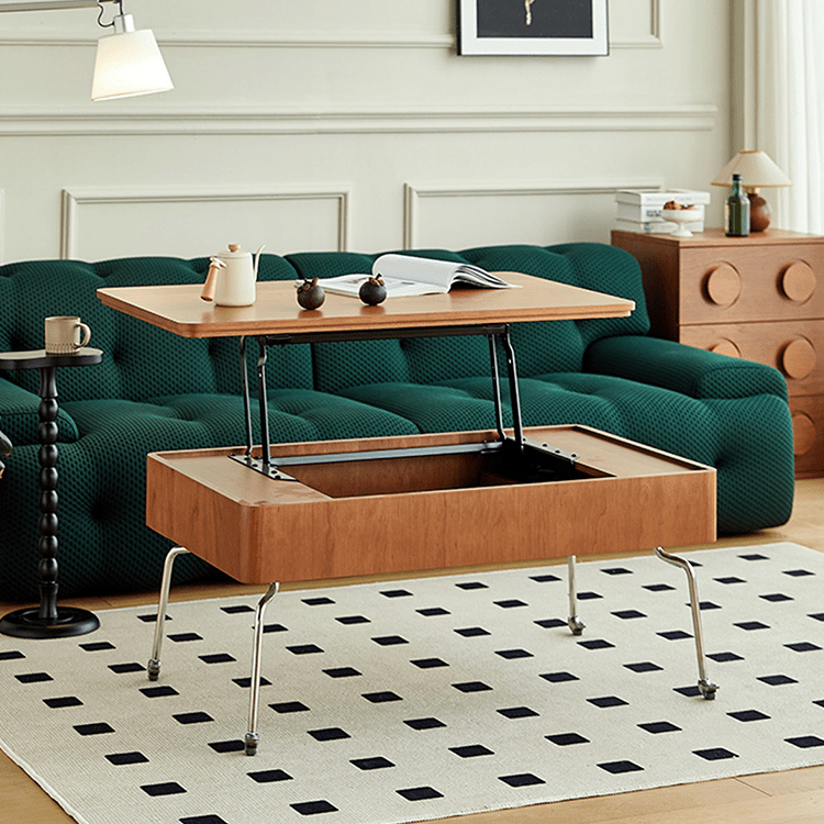 昇降機能センターテーブル ローテーブル リビングテーブル ブラウン