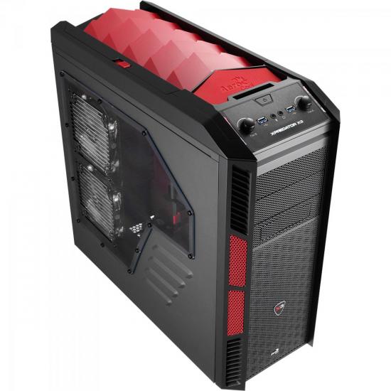 Gabinete Gamer Mid Tower XPREDATOR X3 EN57097 Vermelho/Preto