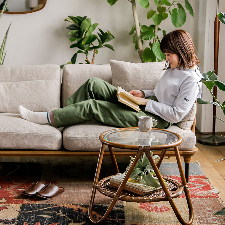 フーバソファ 3人掛け 両肘 ライトブラウン木脚 | 家具・インテリア