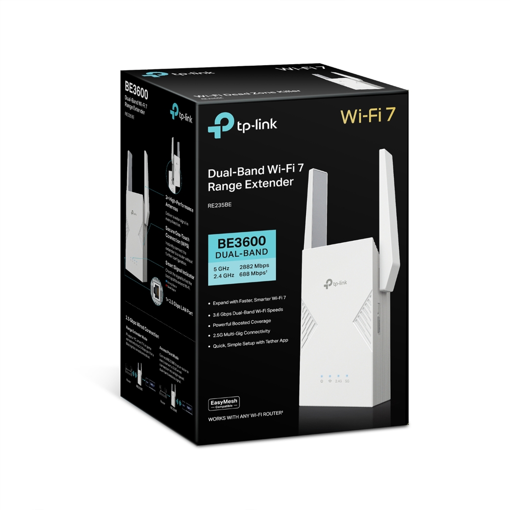 RE235BE | BE3600 Dual-Band Wi-Fi 7 Range Extender | TP-Link