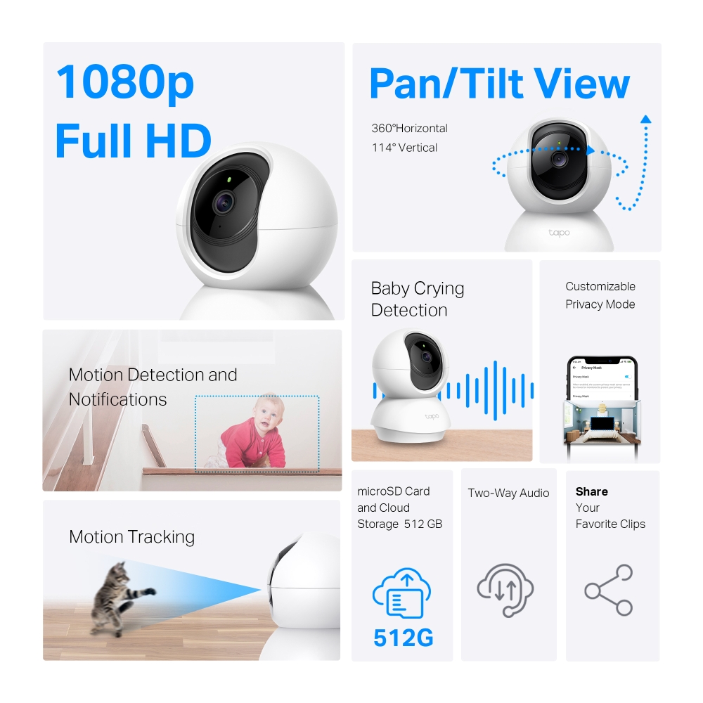 Tapo C200 | Pan/Tilt Home Security Wi-Fi Camera | TP-Link