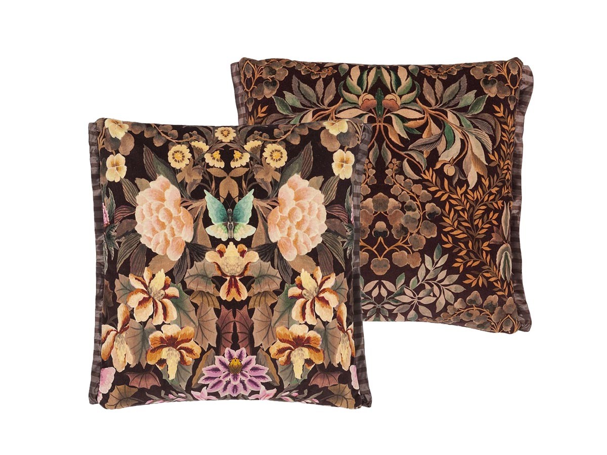 DESIGNERS GUILD Ikebana Damask Velvet Cushion / デザイナーズギルド