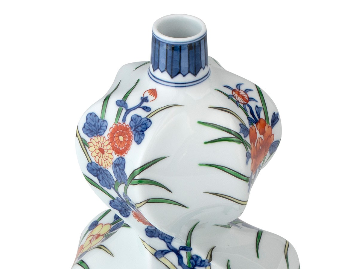 源右衛門窯 染錦花割 花瓶 / げんえもんがま 染錦花割 花瓶