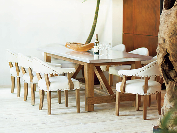 HALO BOSTON DINING TABLE 2400 WEATHERED OAK WITH AERO / ハロ