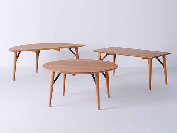 日進木工 WHITE WOOD Leaf Living Table / にっしんもっこう ホワイト