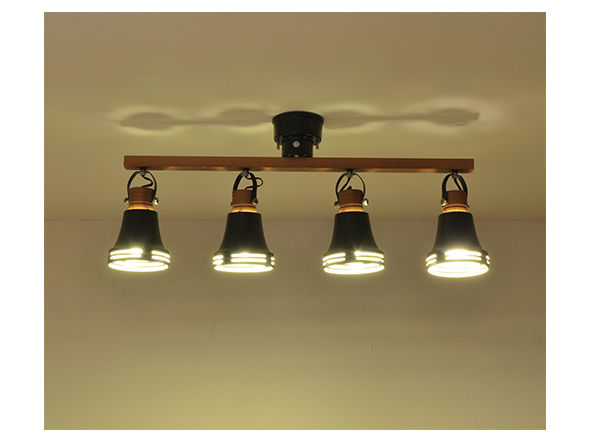 FLYMEe Factory Wood Bell 4bulb Ceiling Spot Light / フライミー