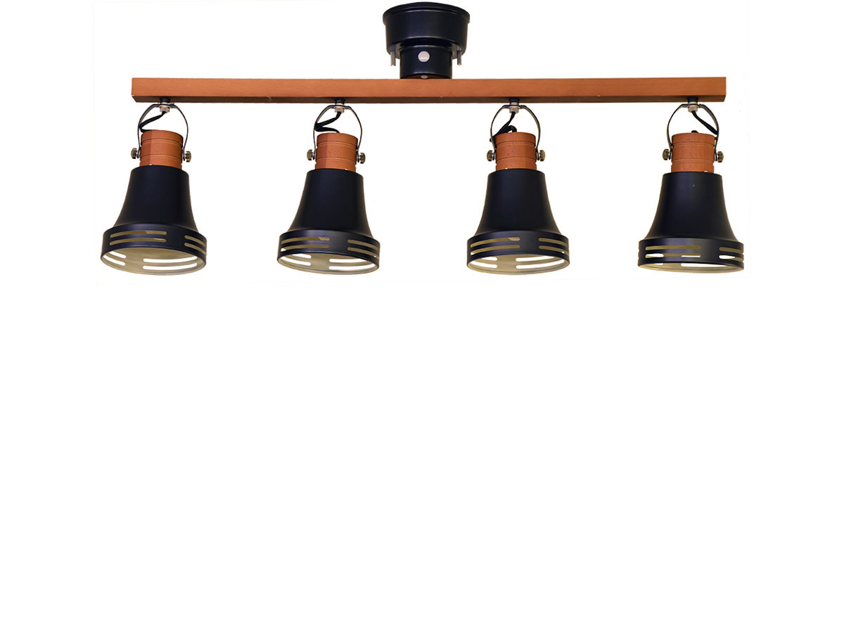 FLYMEe Factory Wood Bell 4bulb Ceiling Spot Light / フライミー