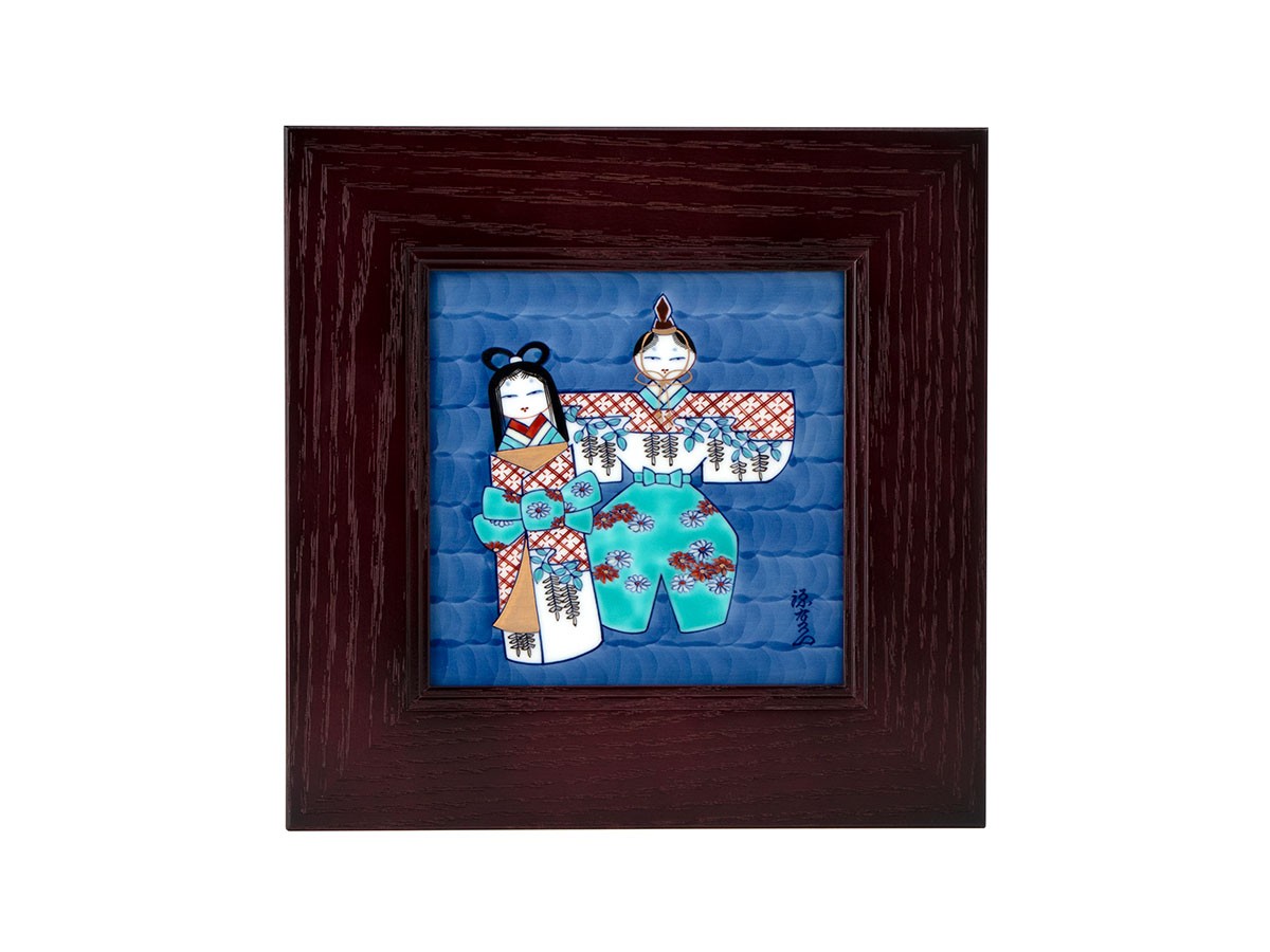 源右衛門窯 染錦雛人形 陶額・大 / げんえもんがま 染錦雛人形 陶額