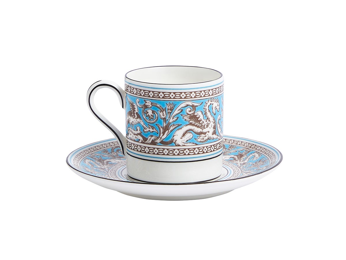 WEDGWOOD FLORENTINE TURQUOISE COFFEE CUP & SAUCER / ウェッジウッド