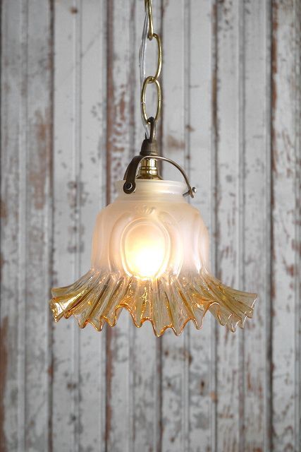 アンティーク 小型フラワーガラスシェード 吊り下げランプ - STAGE ANTIQUE