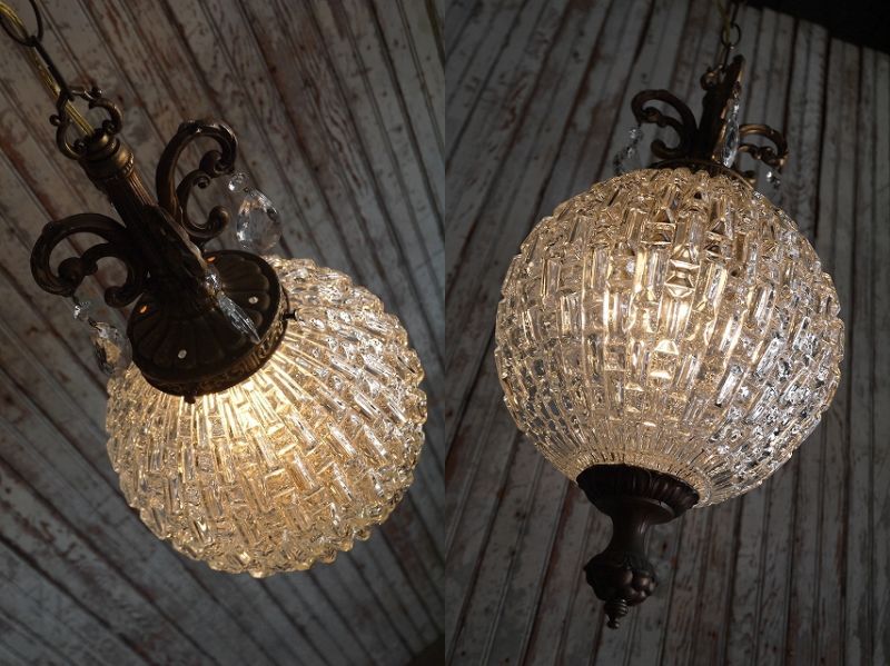 アンティーク クリアガラス 吊り下げランプ - STAGE ANTIQUE