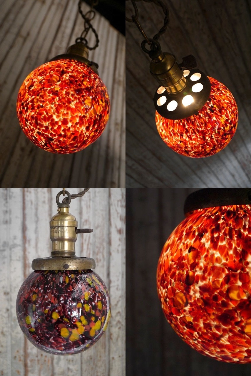 アンティーク End Of The Day ガラス吊り下げランプ - STAGE ANTIQUE