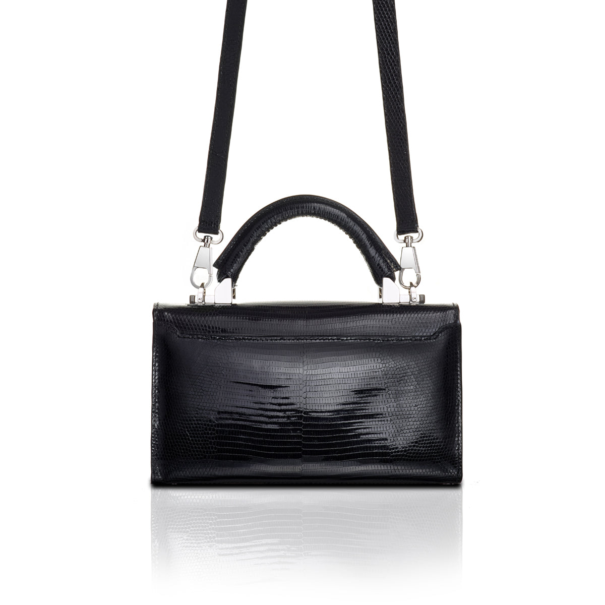 Top Handle 2.0 Mini in Black Lizard – STALVEY Official US Site