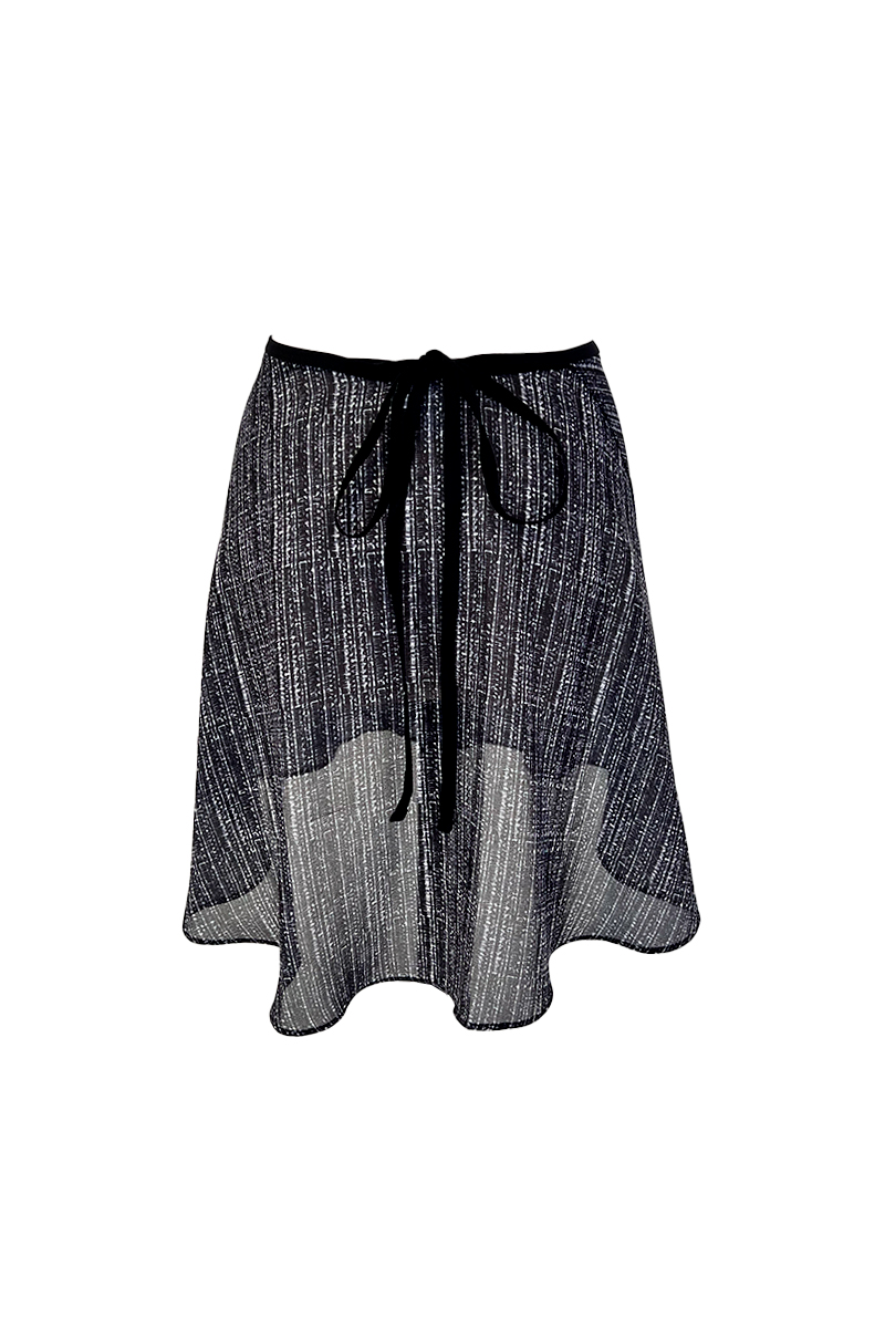 stina / black tweed wrap skirt / short