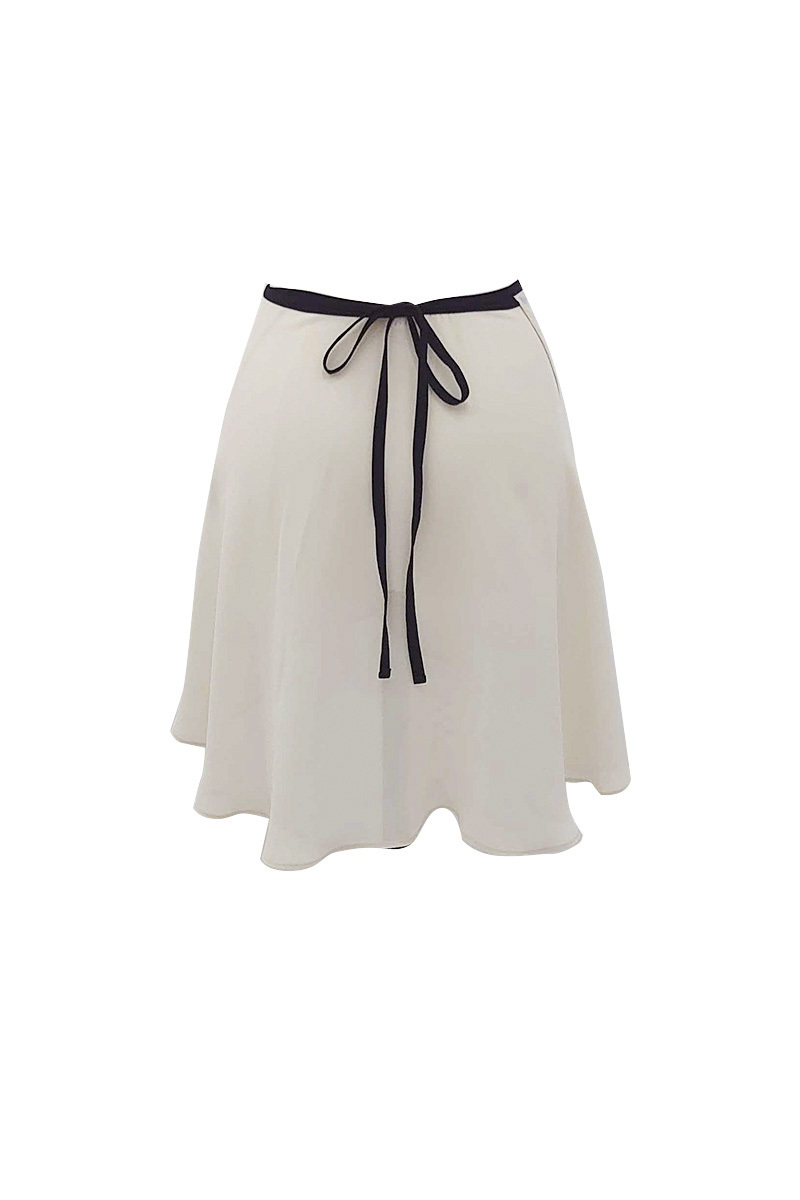 stina / black ribbon wrap skirt / short / ivory
