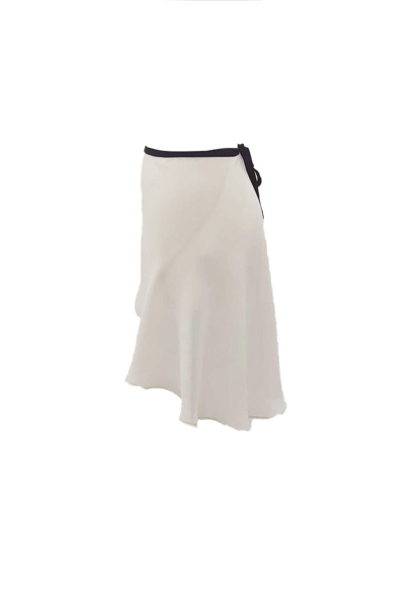 stina / black ribbon wrap skirt / short / ivory