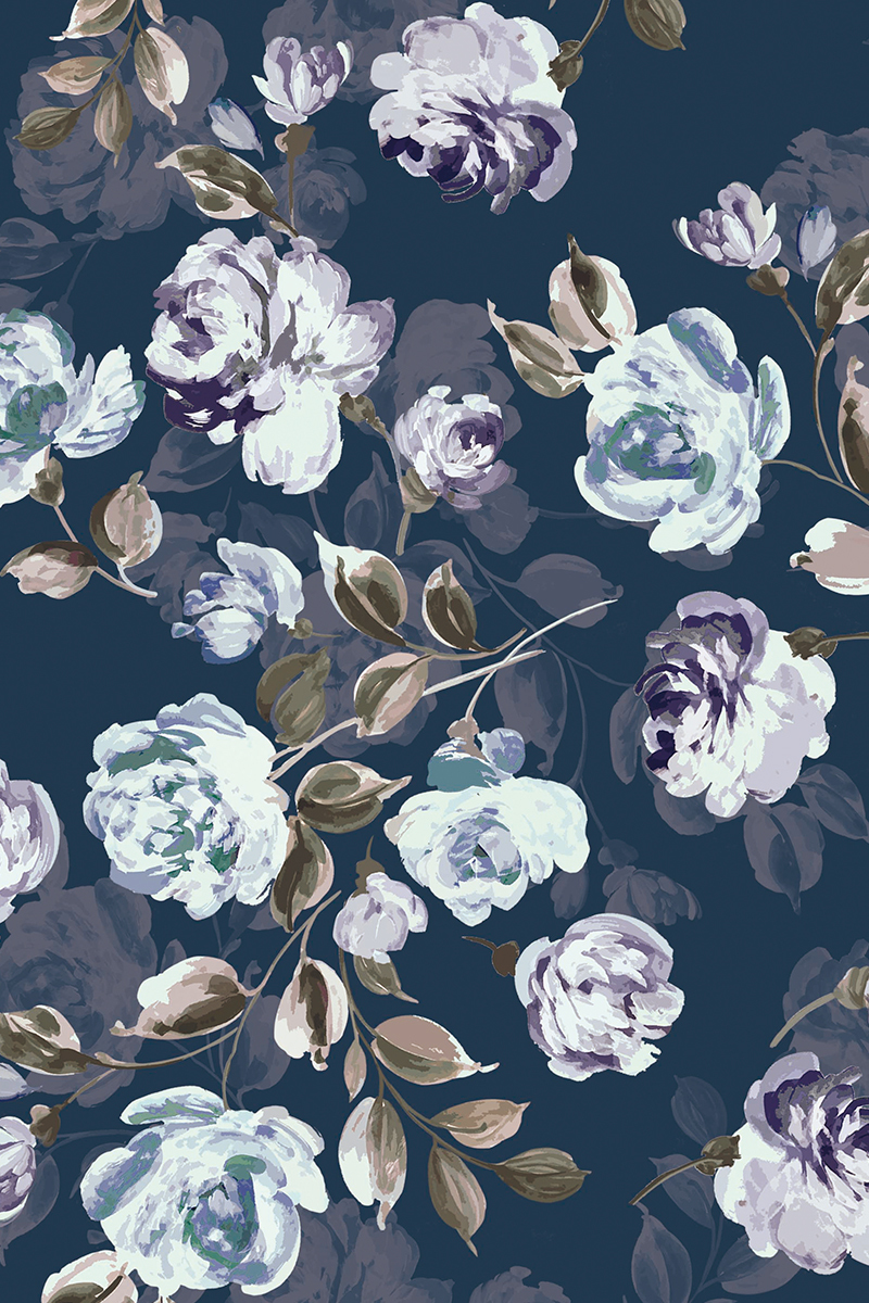 stina / type Q mermaid / Joy flower dark navy