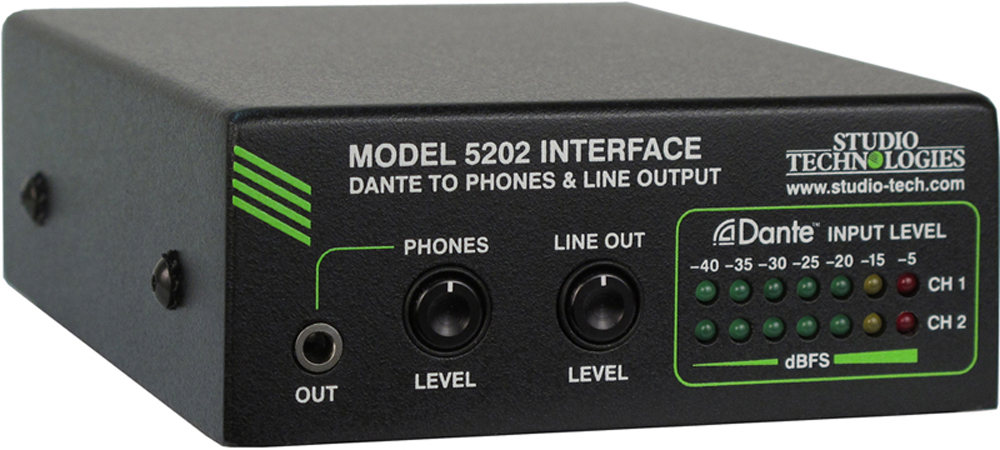 Model 5202 Dante to Phones and Line Output Interface - Studio