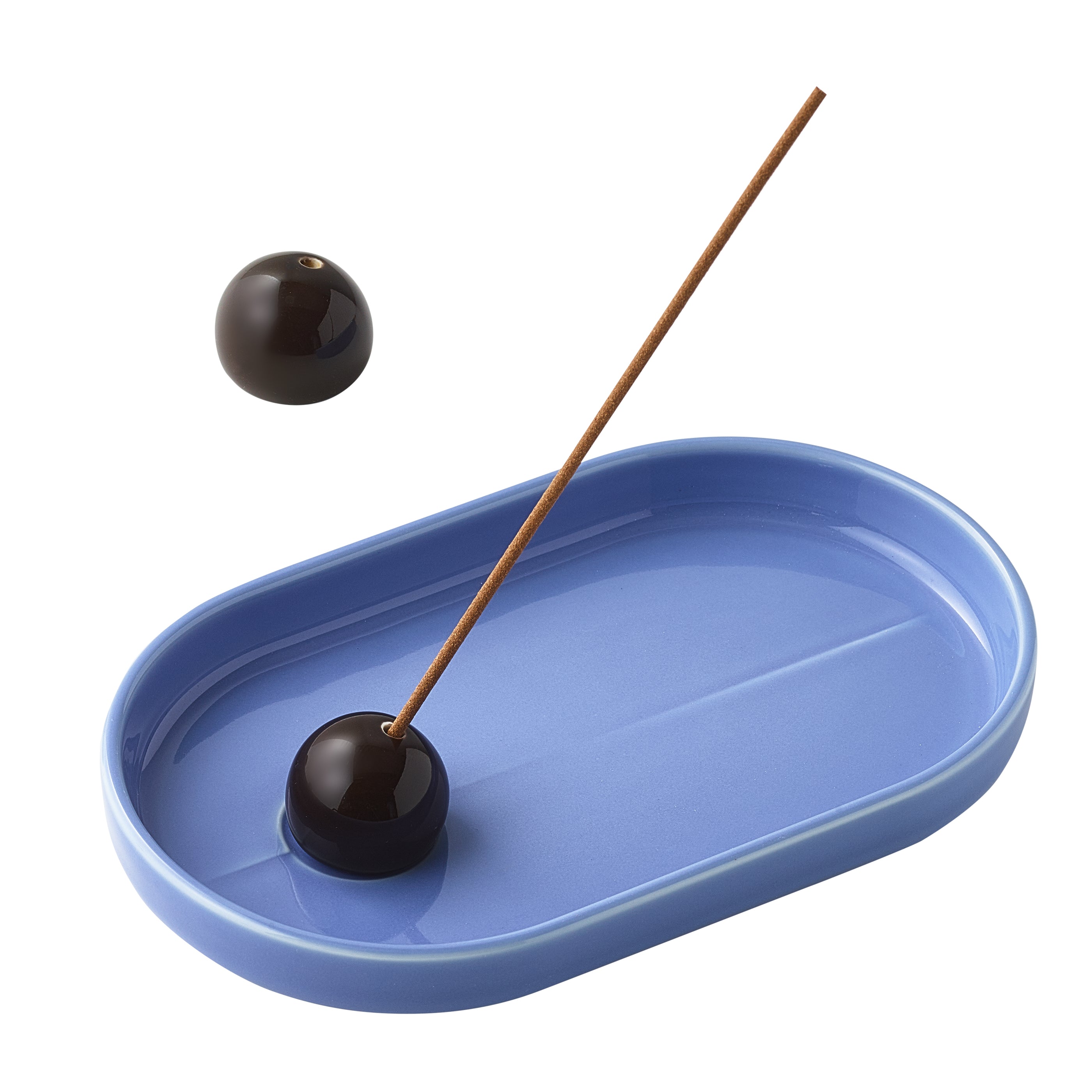 Incense holder（Hasamiyaki）- Ice Blue x Hickory