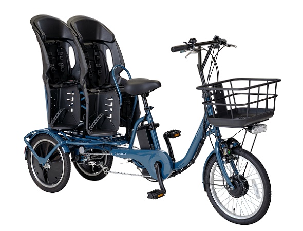 幼児2人と乗れる「ふたごじてんしゃ」に電動アシスト付きが登場！月額