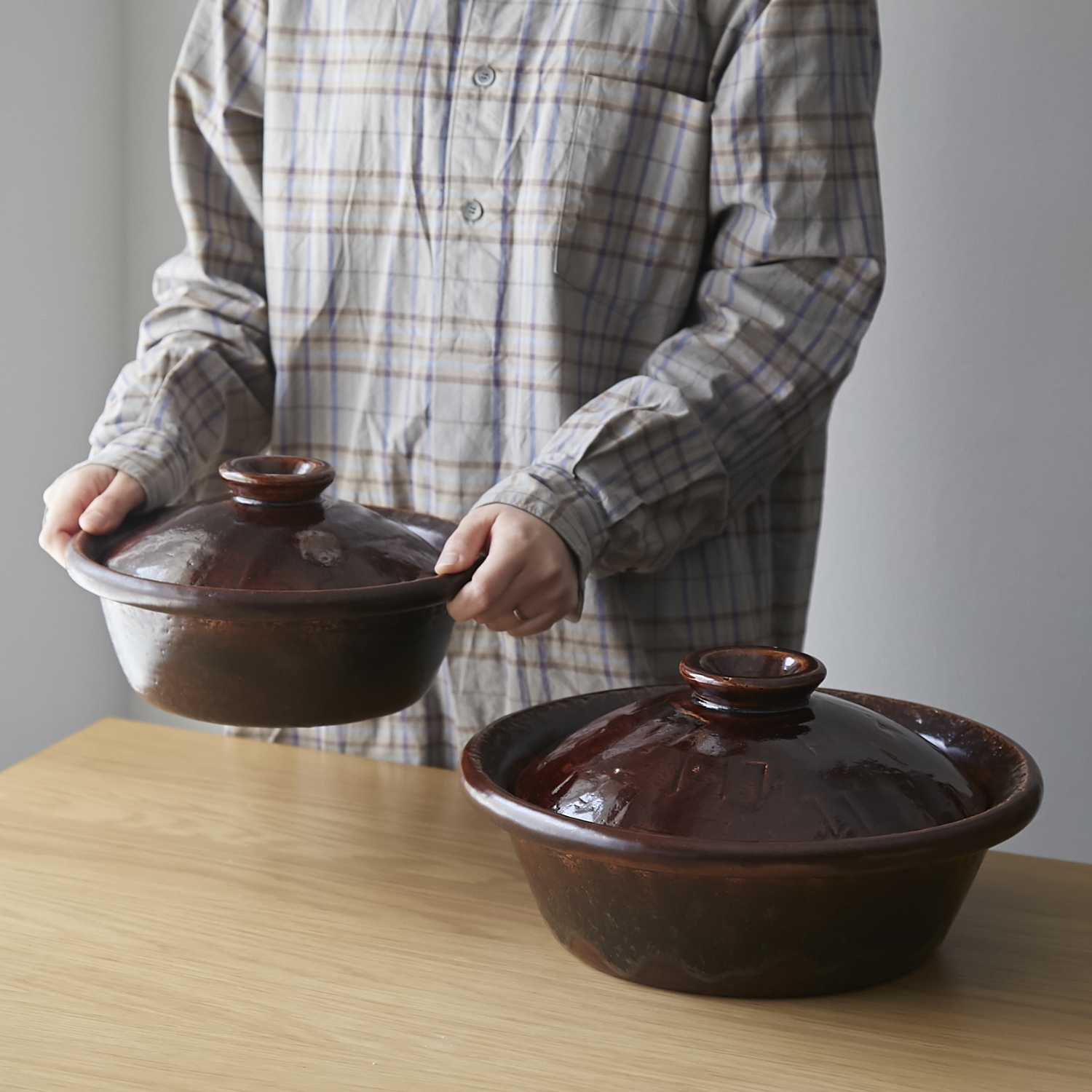 松田美智子の自在道具/香味鍋 大 飴釉 -おいしさを引き出す、日常使い